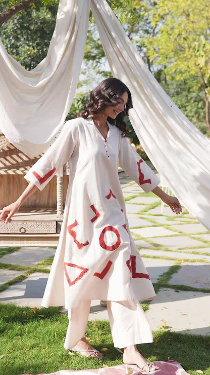 Natural Cotton Flex Long Kurta Set